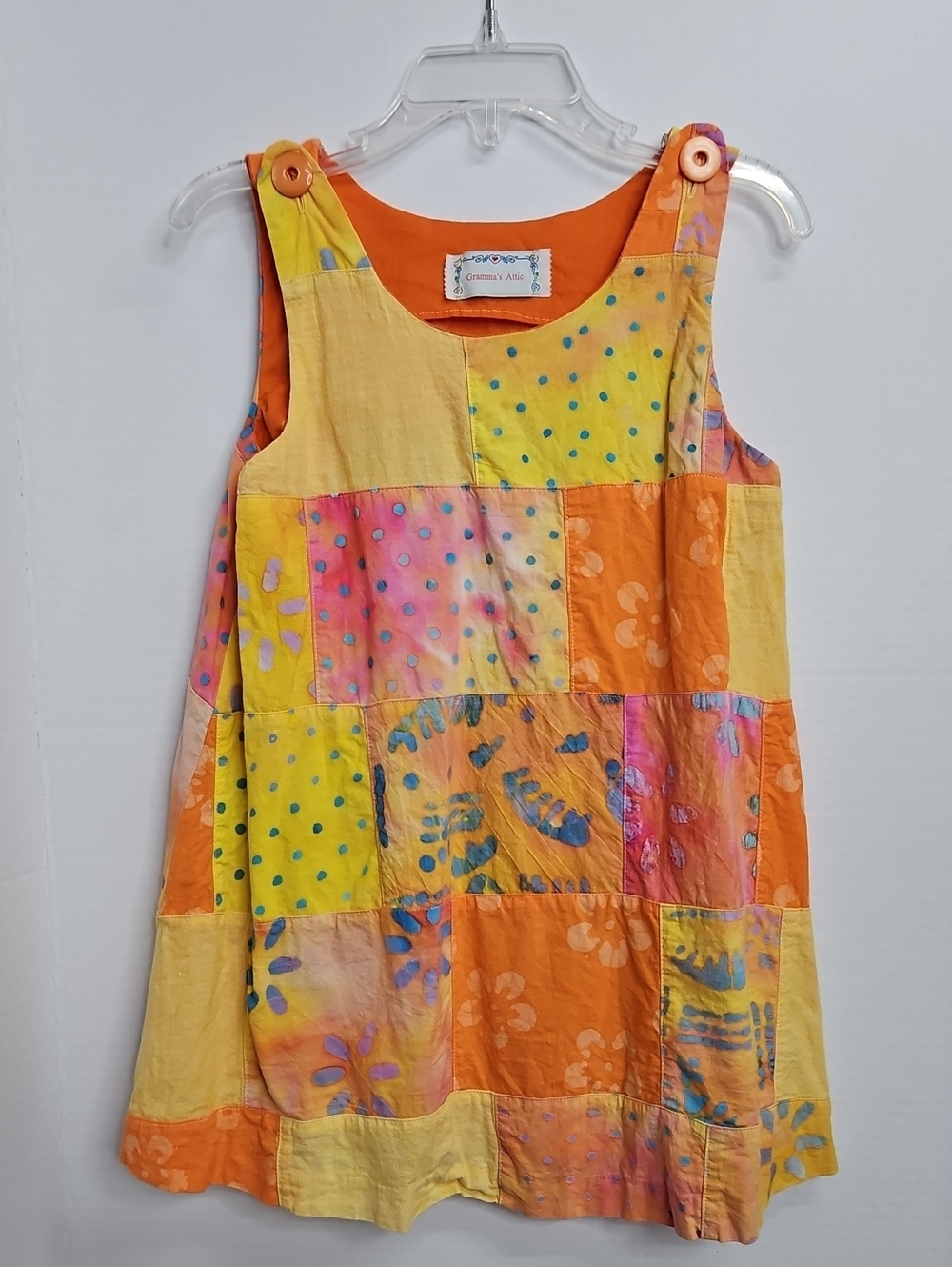 Handmade Gramma's Attic Colorful Floral Boho Swing Top Dress Sz 5 6 Girls